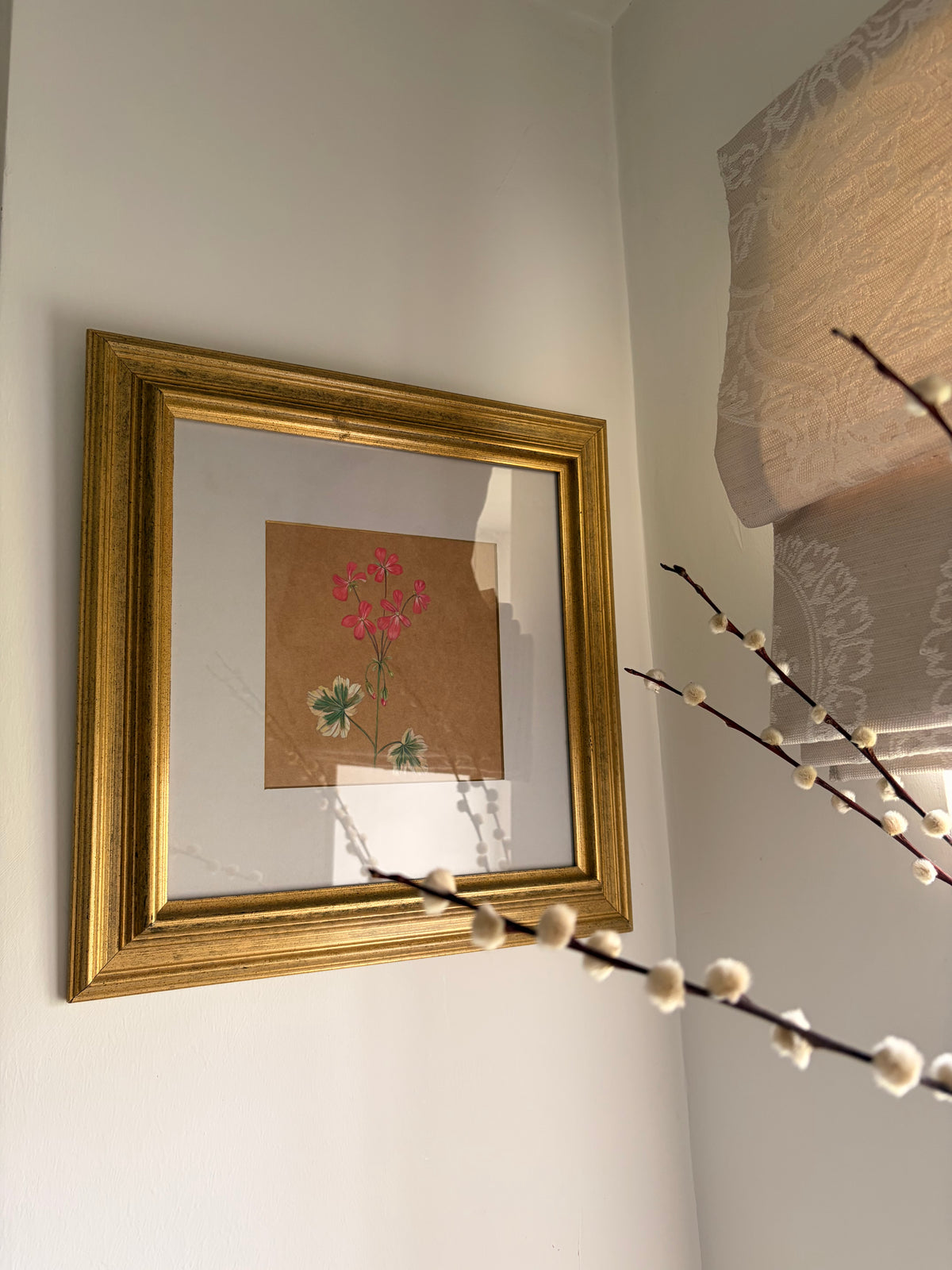Framed Original Painting: ‘Frank Headley’ Geranium
