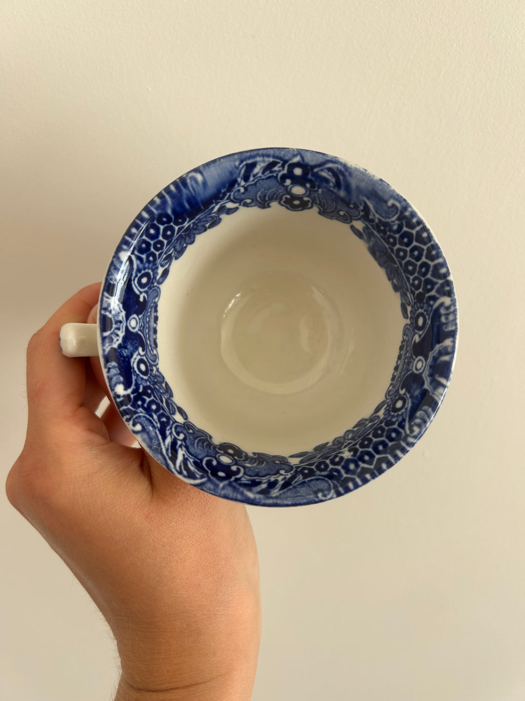 Made in England Mismatched Willow Teacup & Saucer