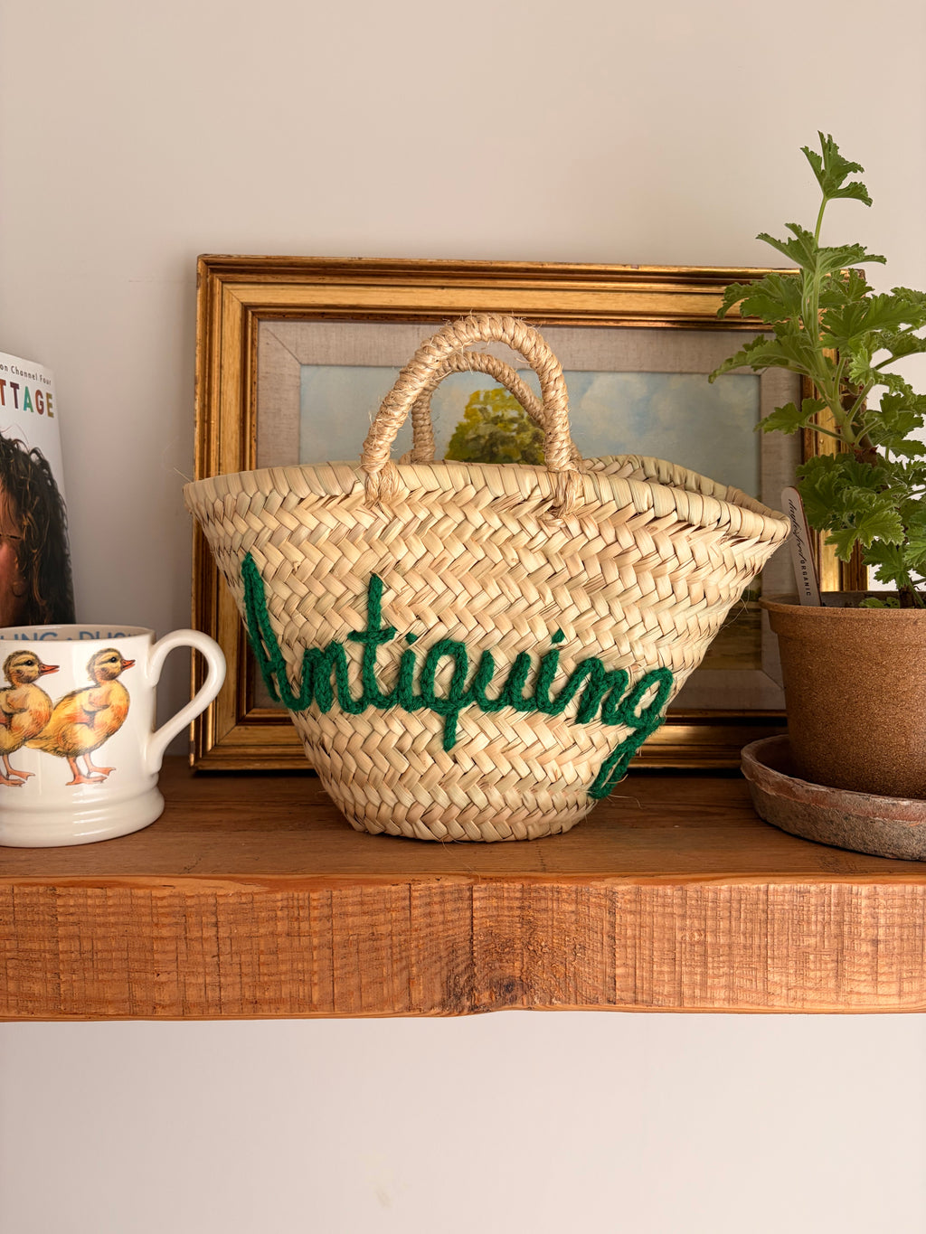 Mini ‘Antiquing’ Market Basket - Green