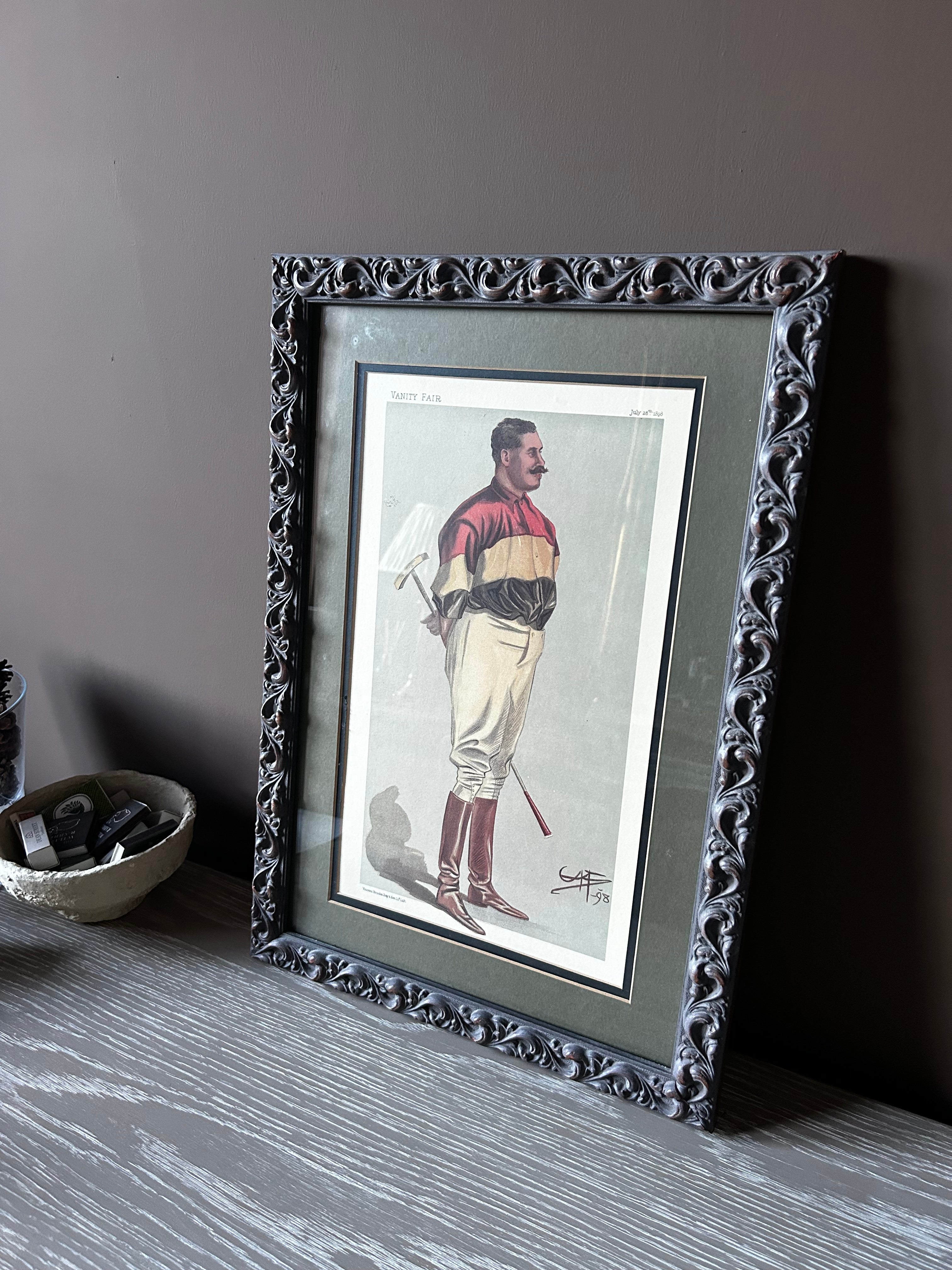 Framed Vanity Fair Polo Player Neil Haig Portrait