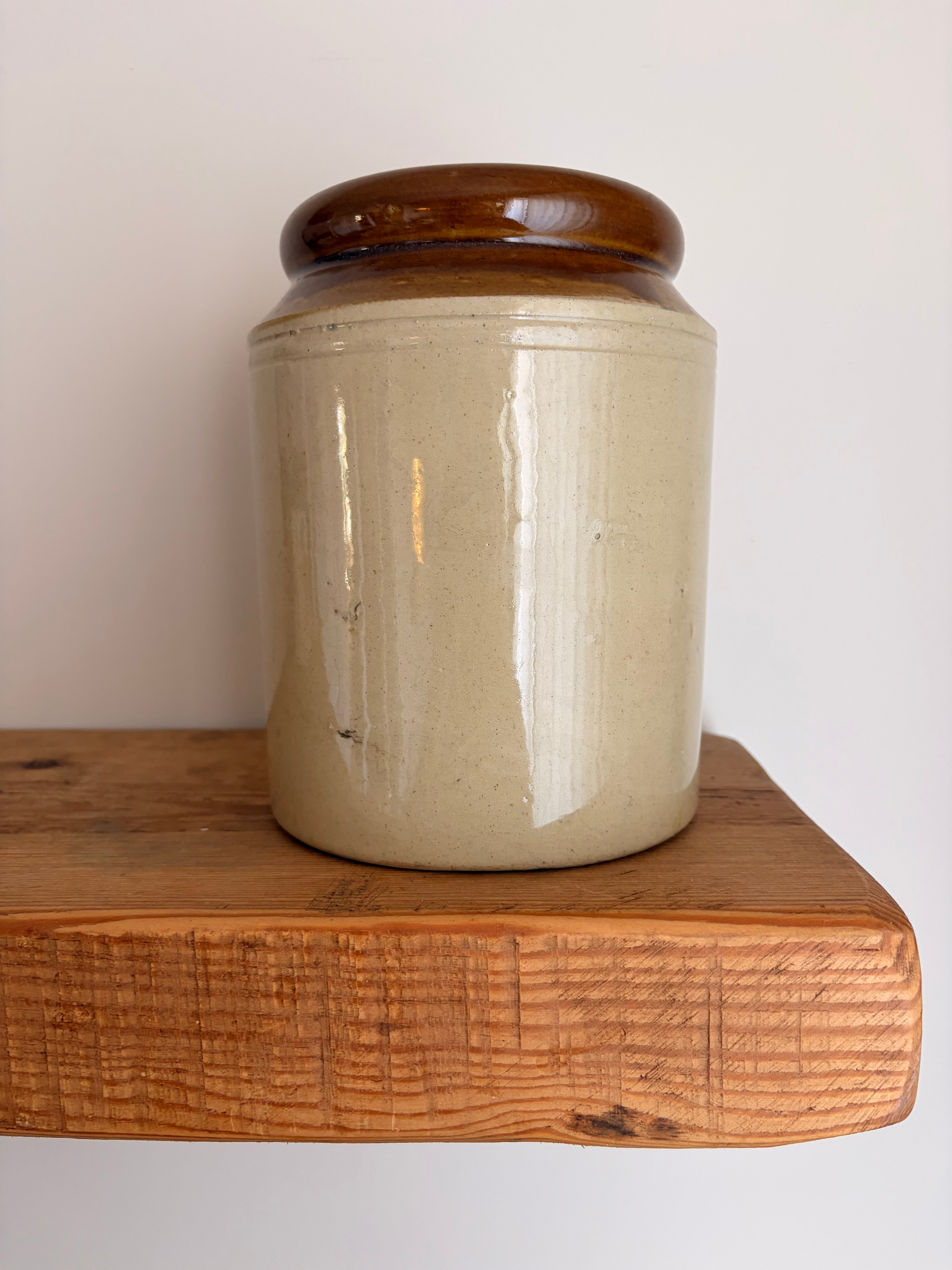 Antique Two-Tone Stoneware Crock Jar