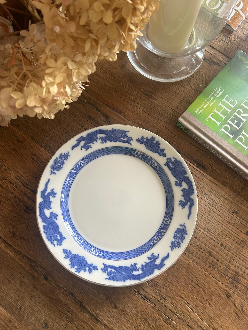 Antique Cauldon Potteries Blue Dragon Transferware Plate (c. 1920s)