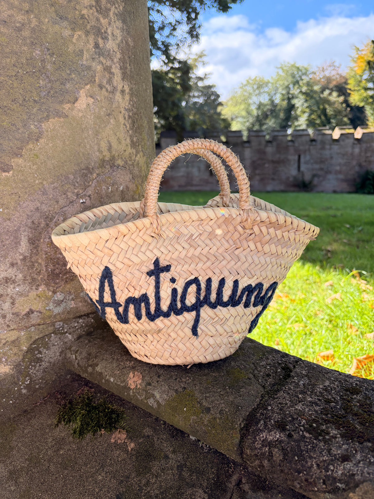 Mini ‘Antiquing’ Market Basket - Denim Blue