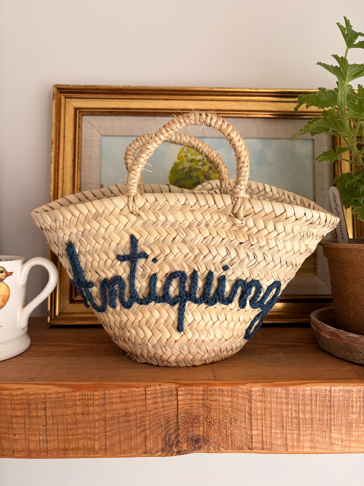 Mini ‘Antiquing’ Market Basket - Denim Blue