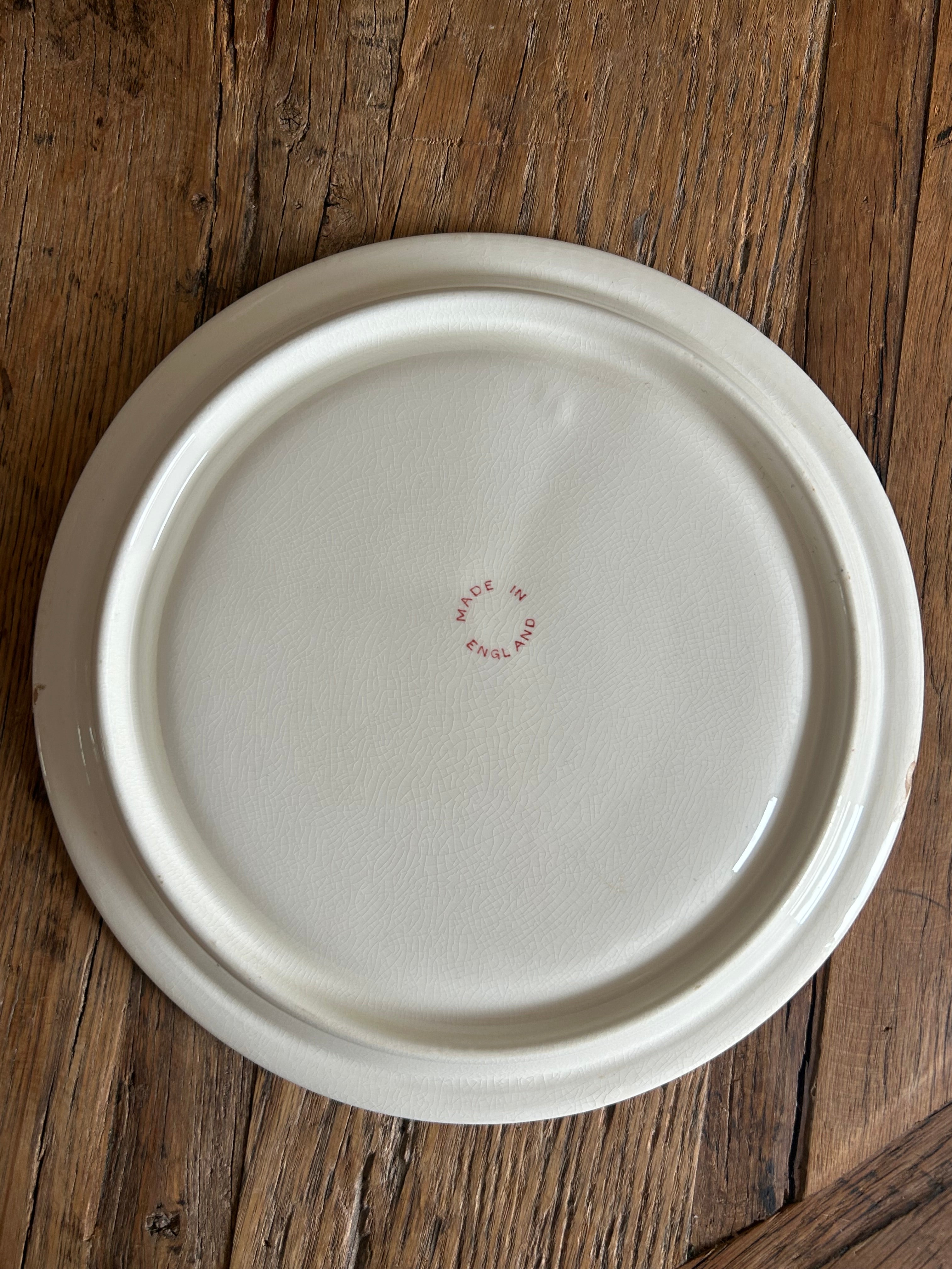 Vintage Red Willow Divided Grill Plate – Mid-Century English Transferware