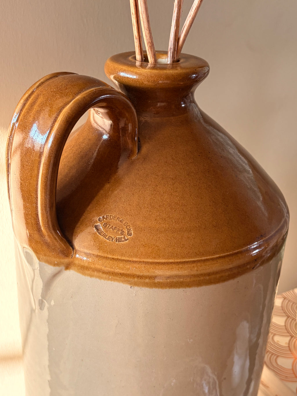Antique Large Carder & Sons Brierley Hill Victorian Stoneware Flagon Jug