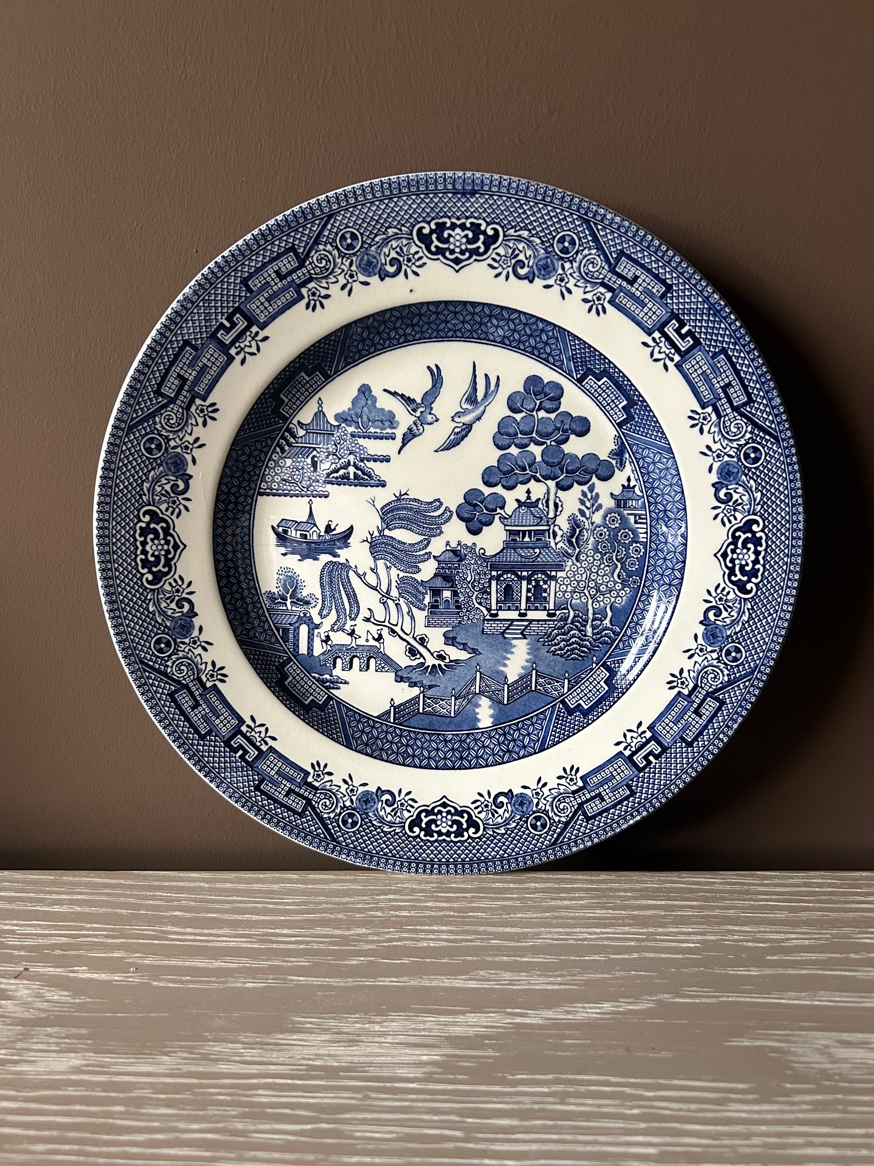 Vintage Broadhurst Staffordshire "Blue Willow" Ironstone Salad Plate – Made in England