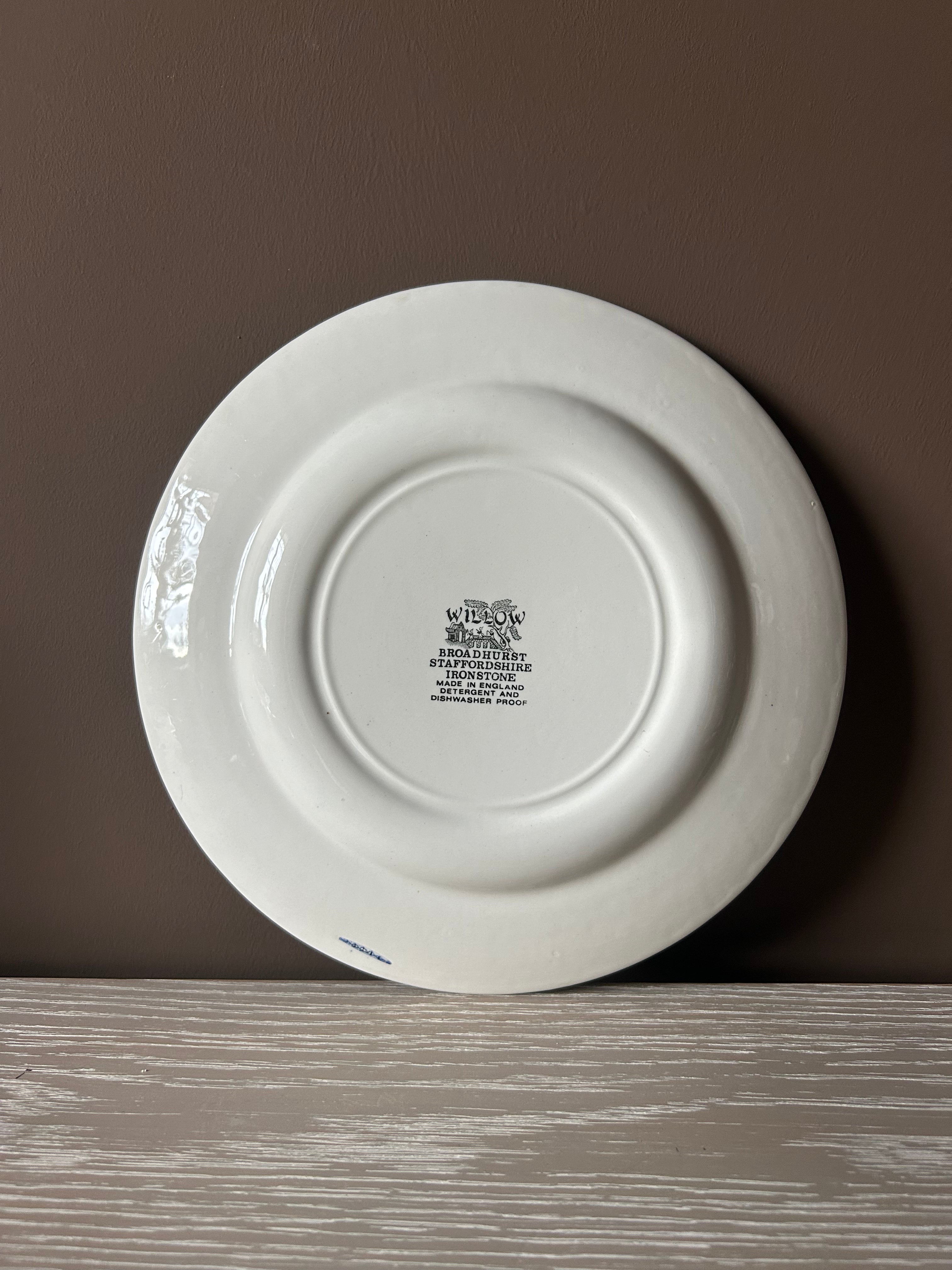 Vintage Broadhurst Staffordshire "Blue Willow" Ironstone Salad Plate – Made in England